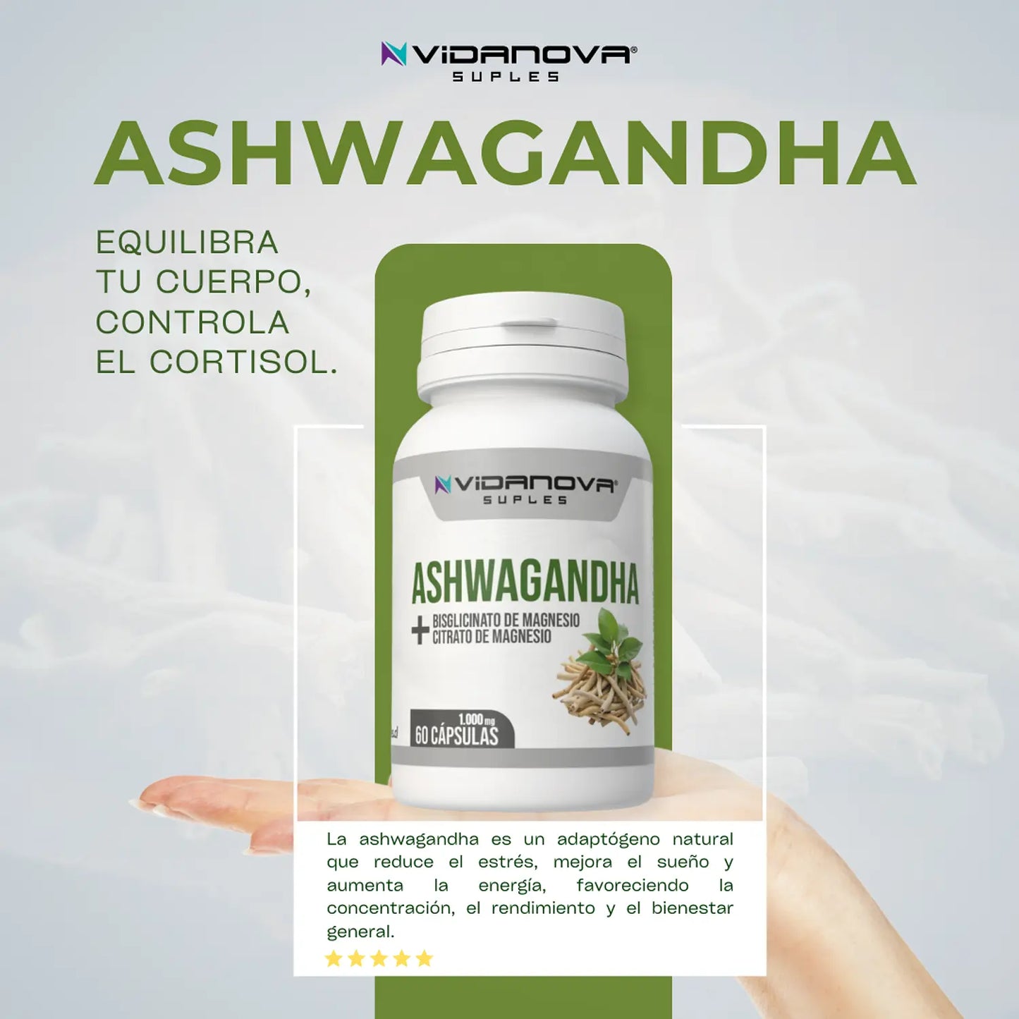 Ashwagandha + Magnesio 1000 mg 60 CAPS